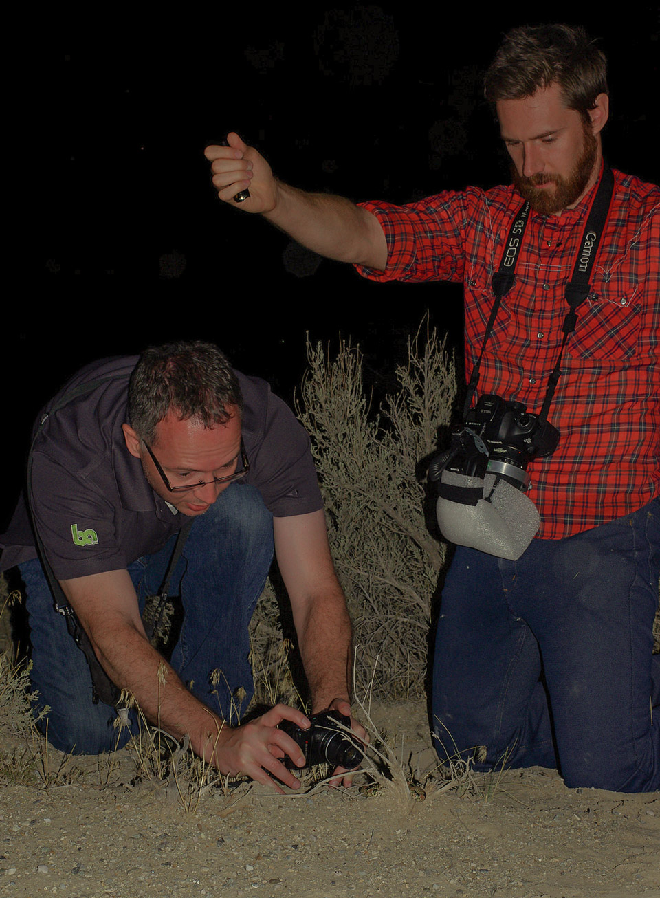 Jamison and Gavin snapping photos iof a Long-nosed Snake.